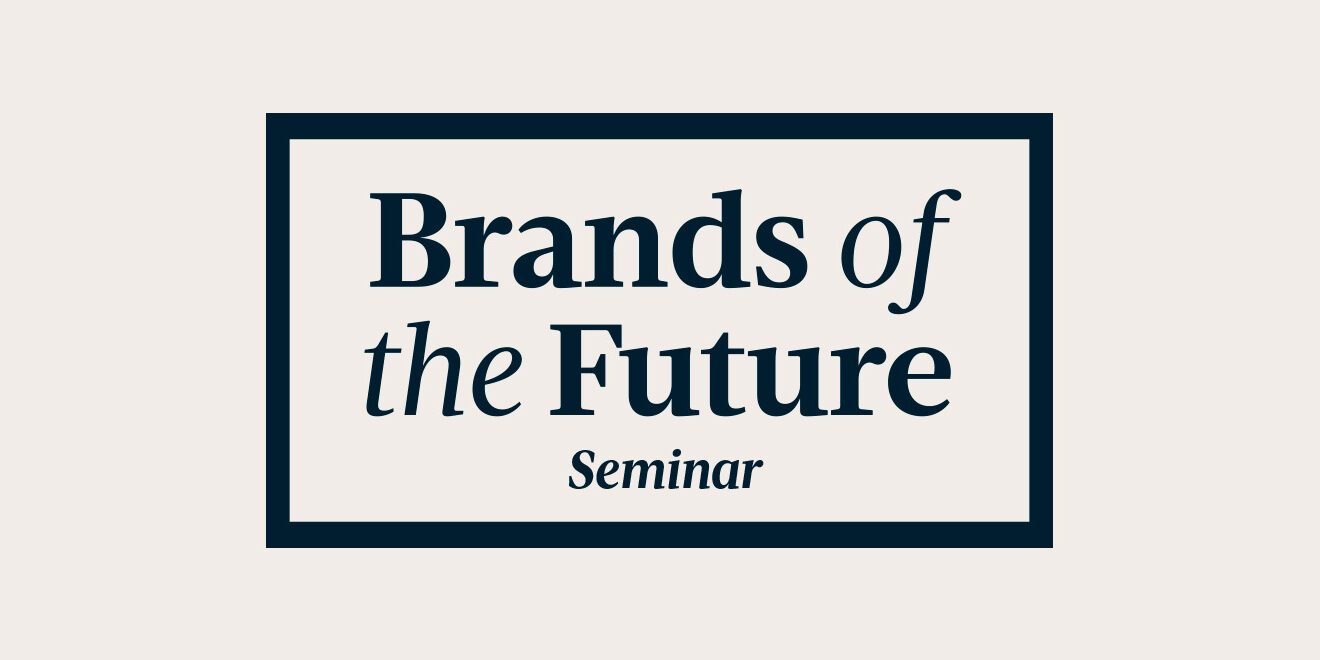“Brands of the Future Seminar” in dark lettering within a rectangular border on a light background.