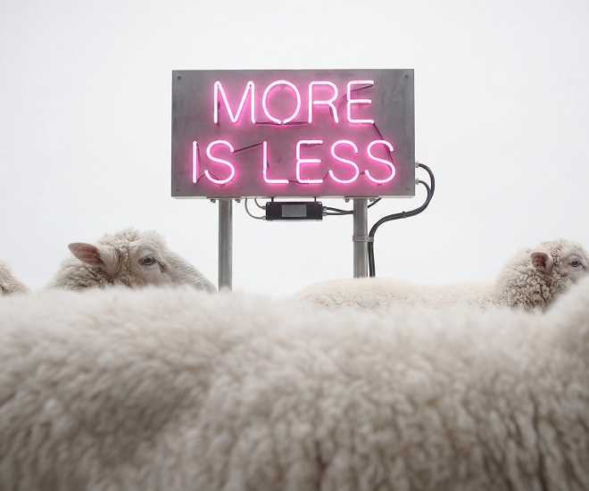 More is less sign.